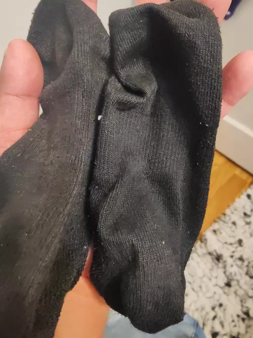 Moms dirty black socks