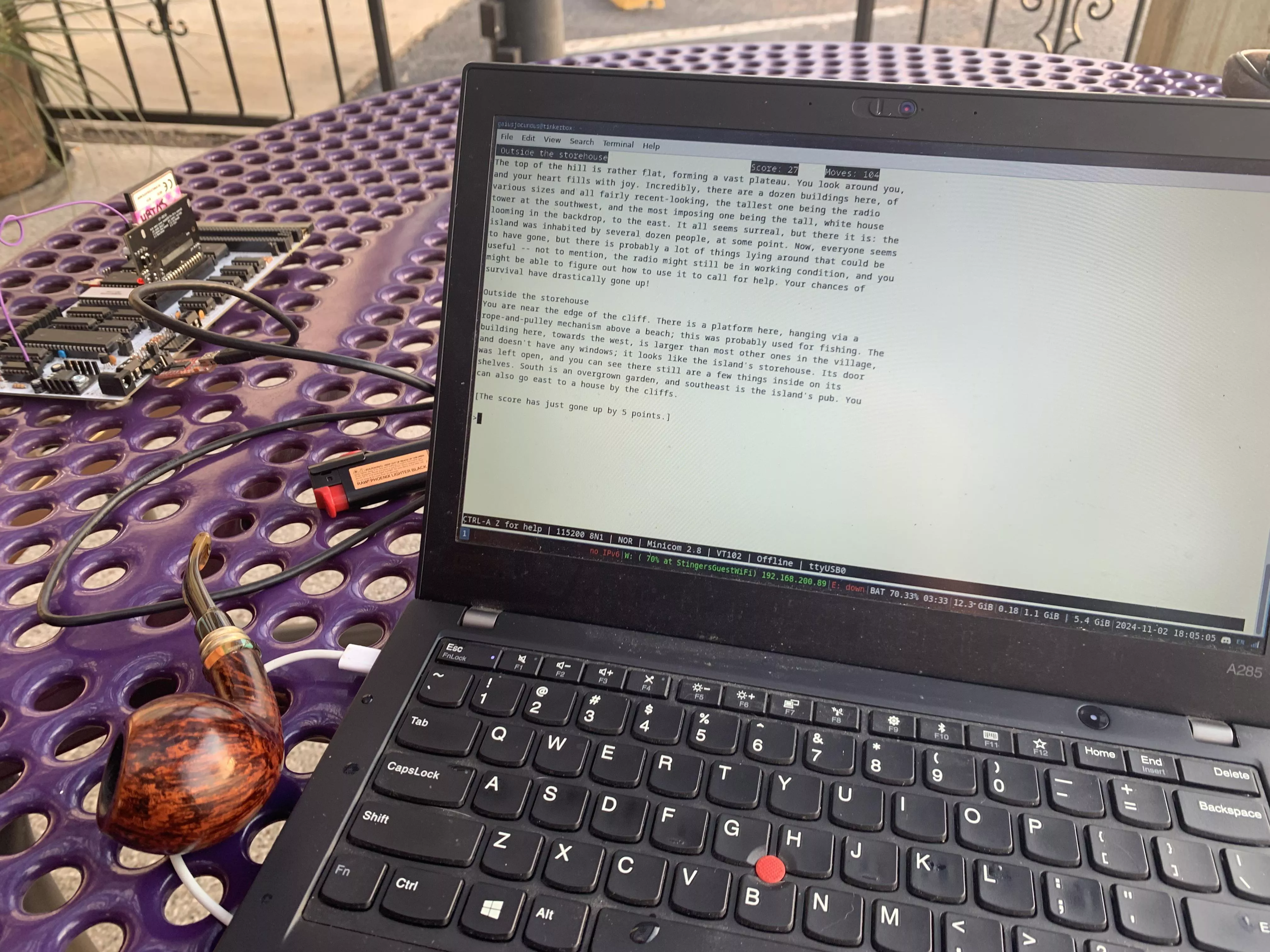 Retro computing at the coffee shop with Neerup.