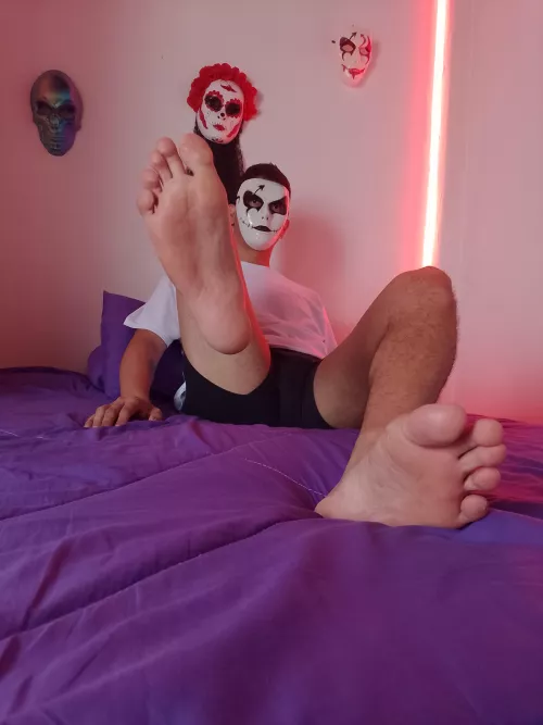 Step into darkness: Halloween feet ready to haunt your dreams.