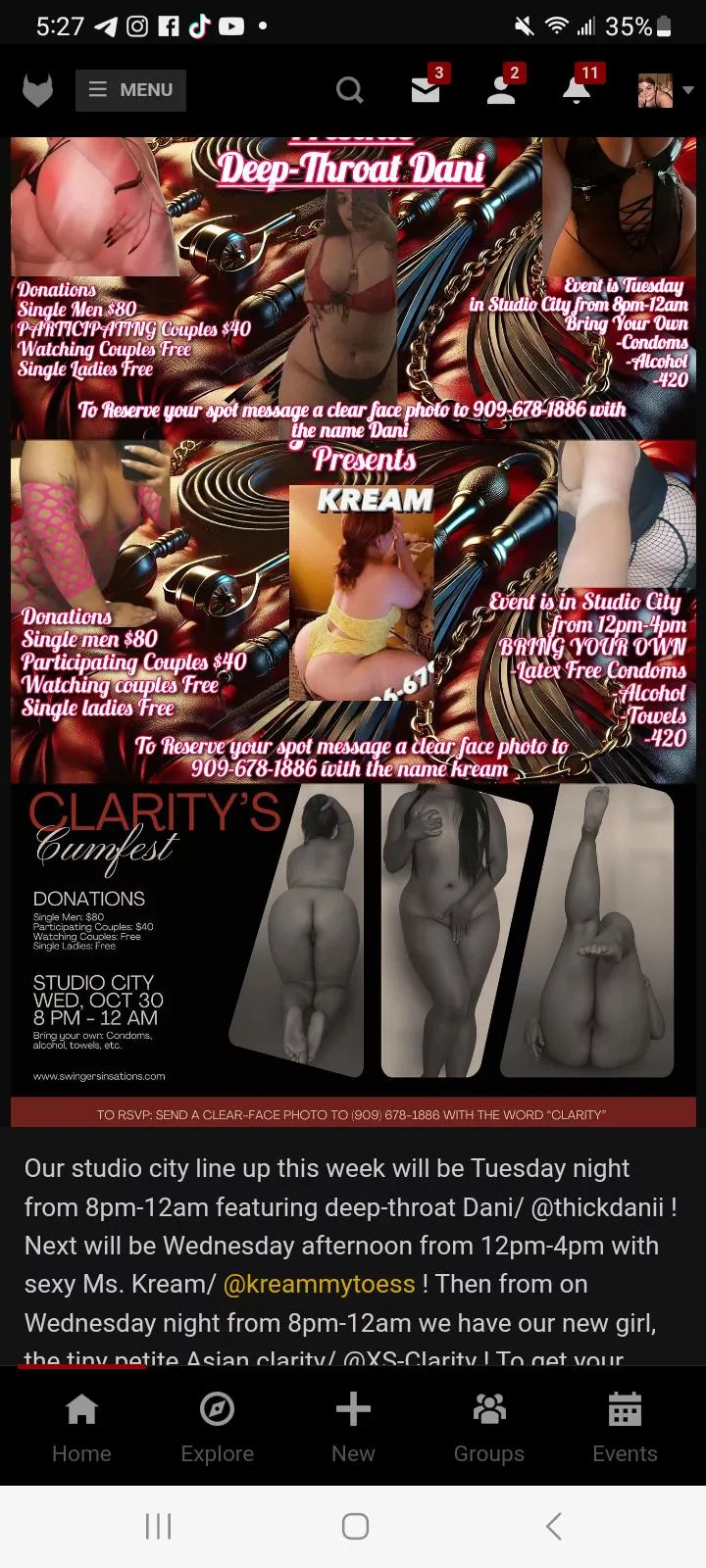 SWINGER/GANGBANG PARTY OCT 30TH STUDIO CITY 