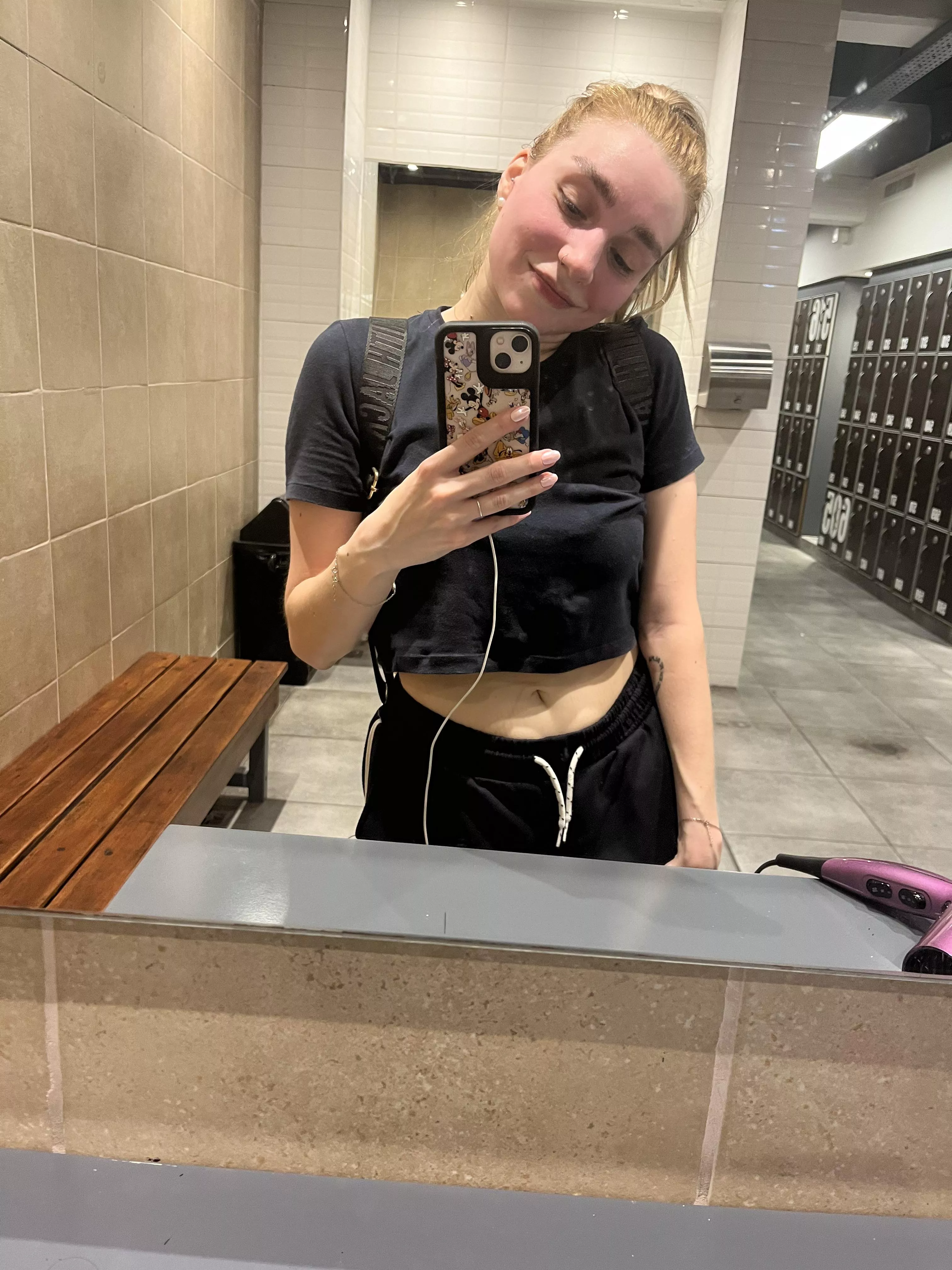 What do you think of my belly button, in the gym post training?