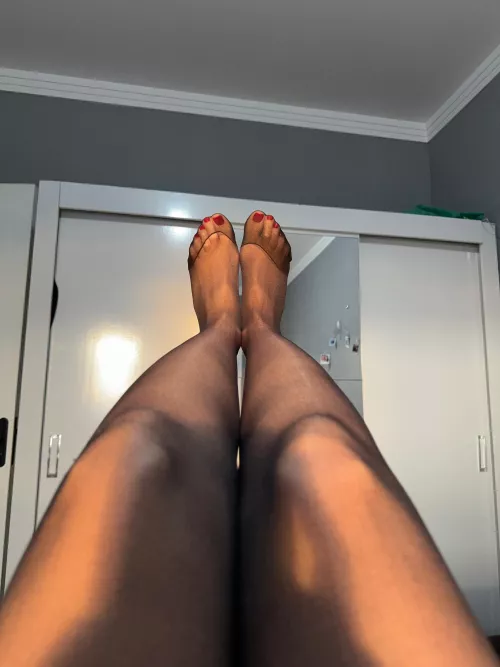 What do you think of my nylon socks?😋
