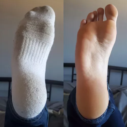 When the dirt on the sock follow the shape of the sole... 👀