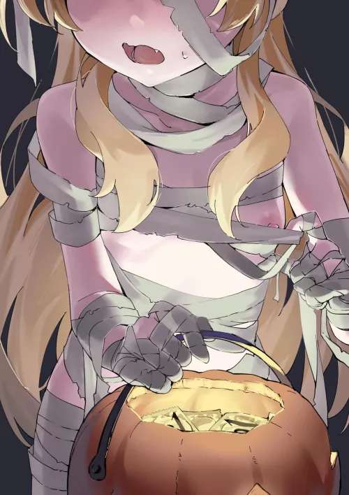 Yoshimi trick or treating (she is going to get a treat)