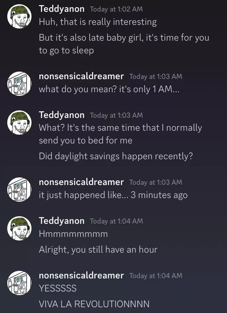 Bratting result from Daylight Savings yesterday