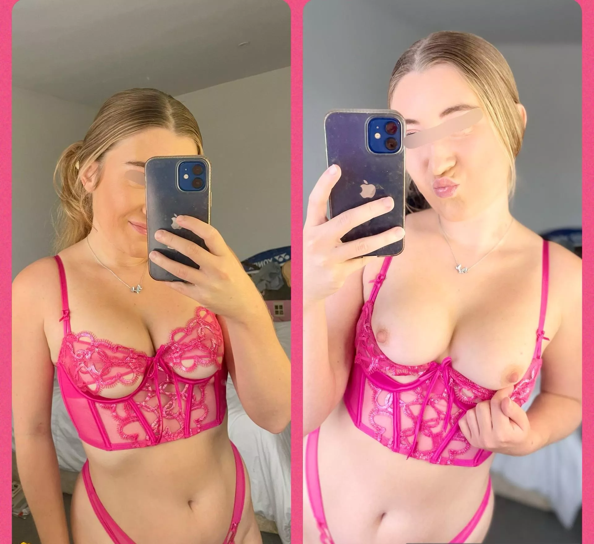 Do you prefer my pretty pink lingerie on or off