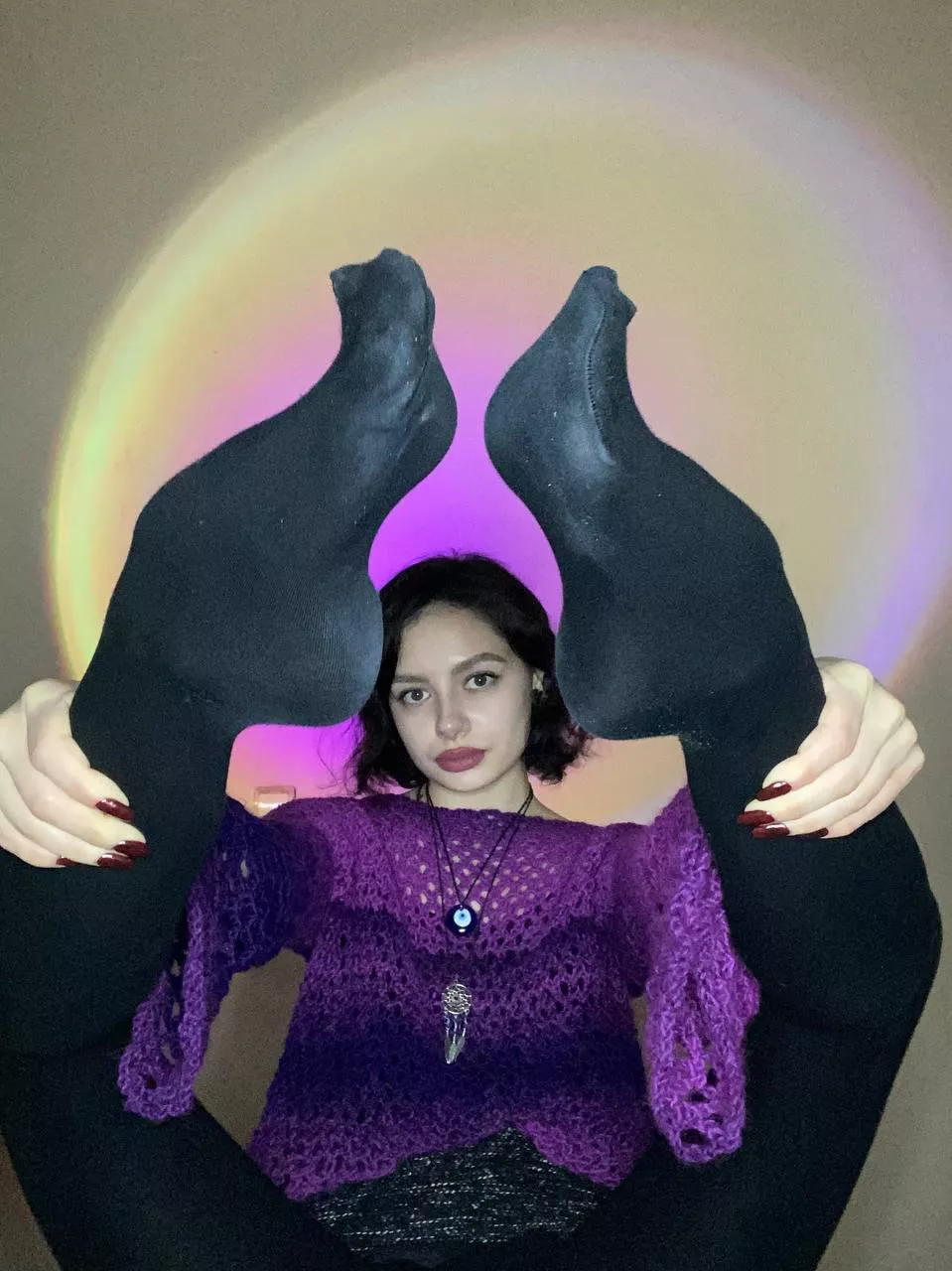 Help me, take of my smelled tights…