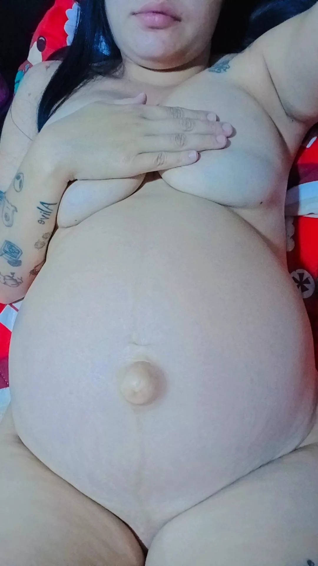 I'm waiting for you, love, to see everything this sexy pregnant woman has to offer you.