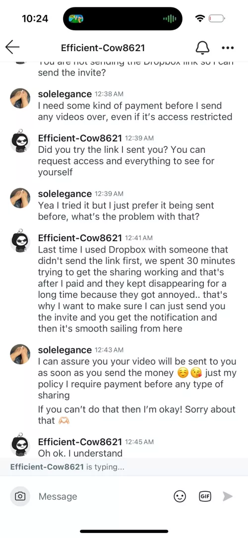Is this a scam? Second time someone tried to do this Dropbox thing with me 