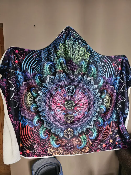 My latest psychadelic impulse purchase. Hooded blanket.