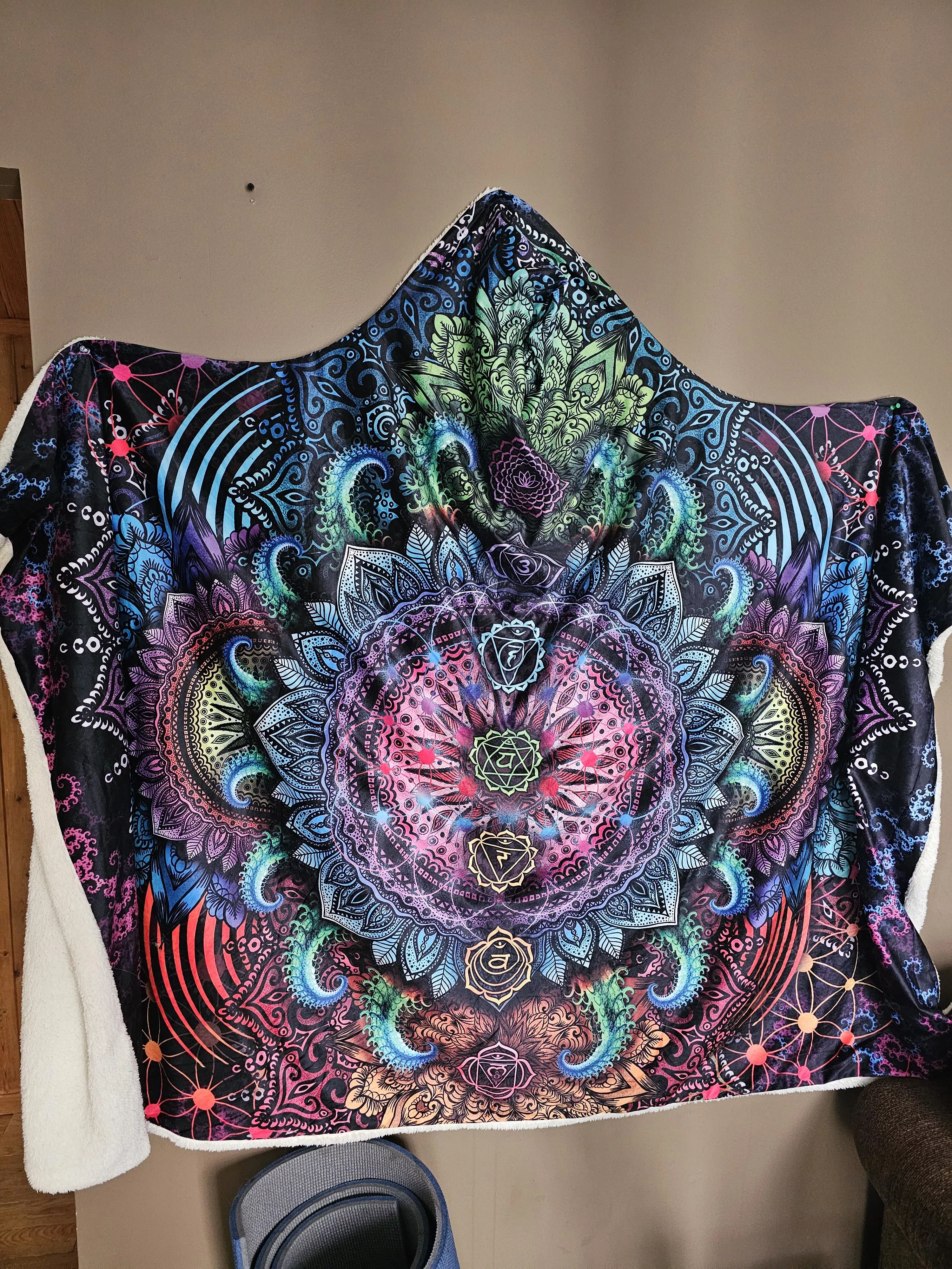 My latest psychadelic impulse purchase. Hooded blanket.