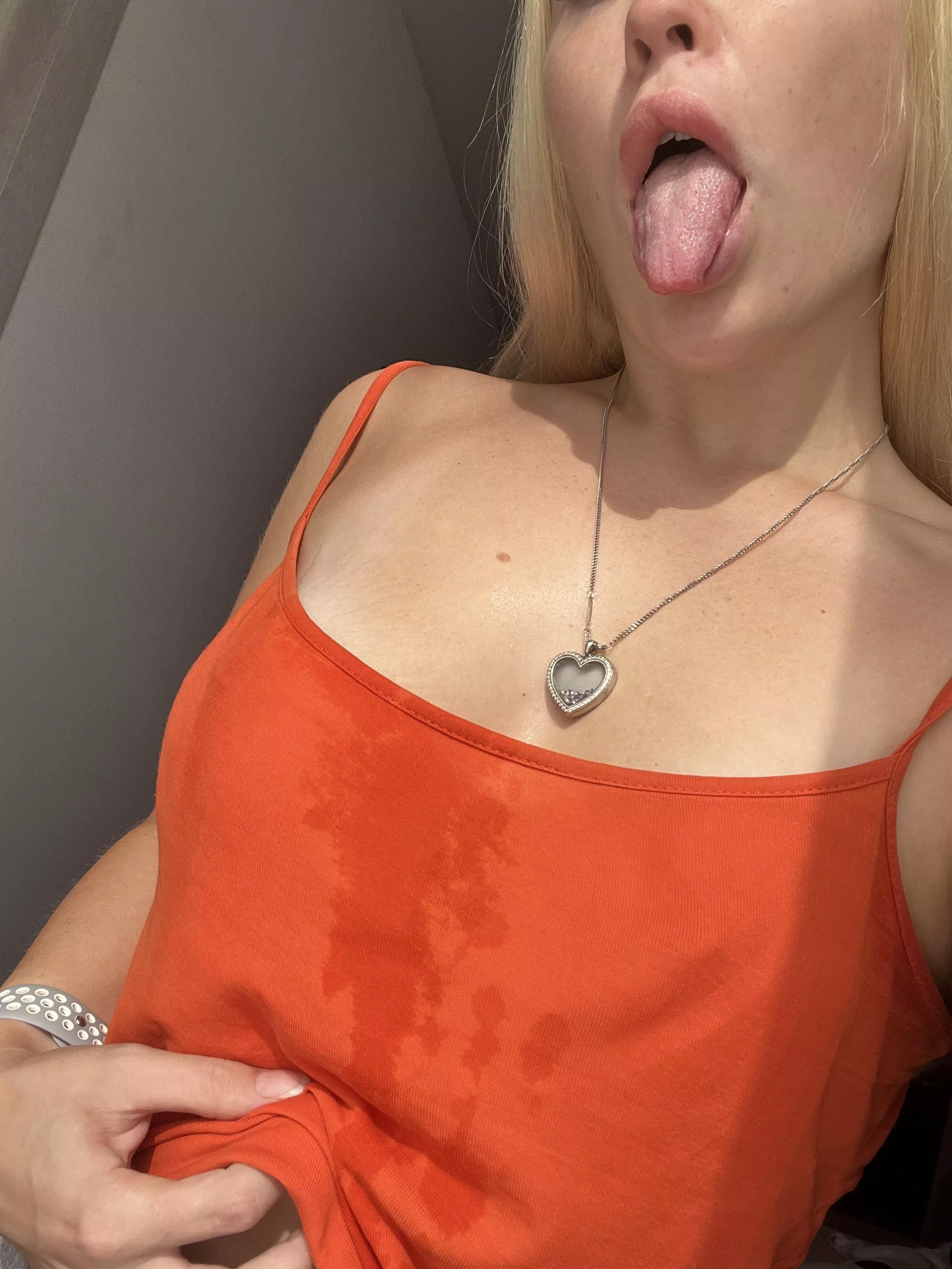 My top is soaked in sweat