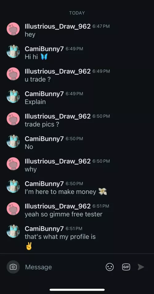 u/Illustrious_Draw962 Asking for free content or to “trade” 🚩