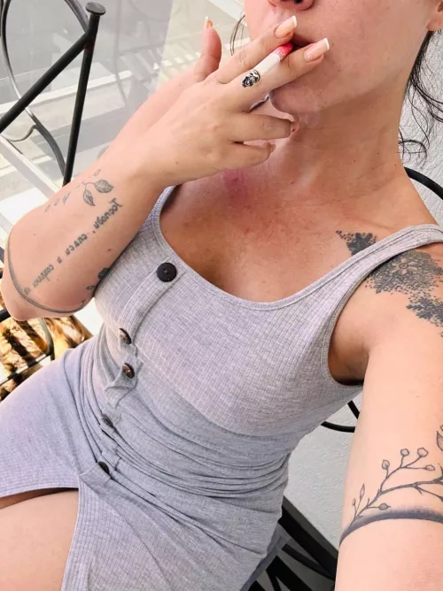 Enjoying my cigarette after a nice blowjob of this milf 