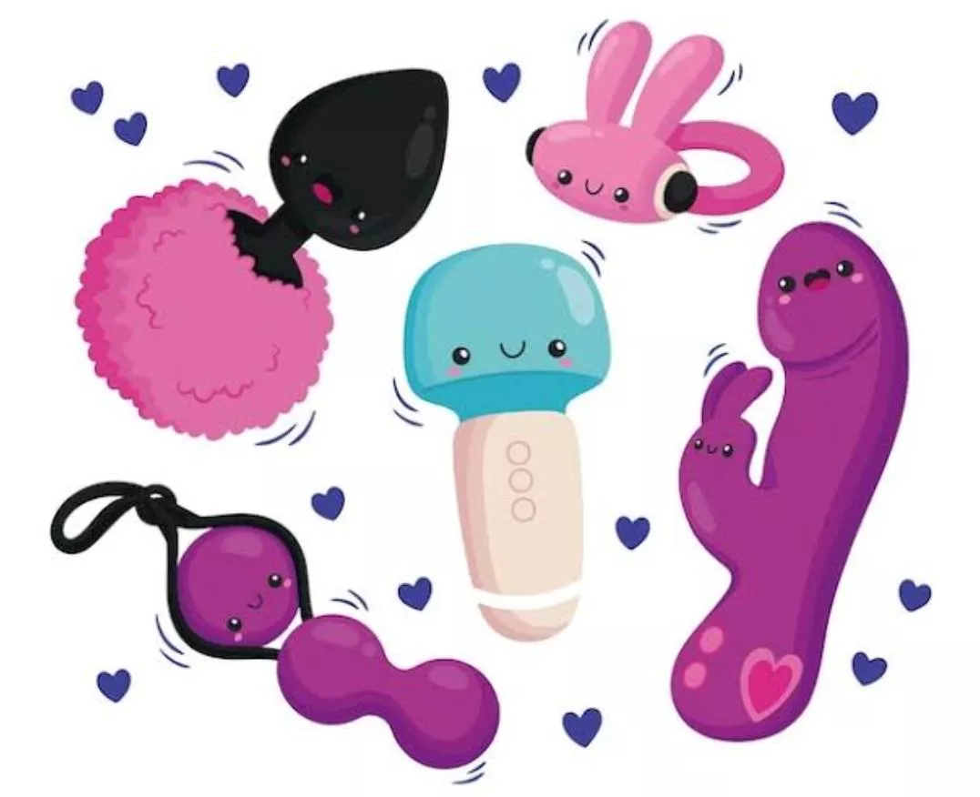 (F) Let's talk toys and extra equipment we play with for our pleasure time. 💖🎇🎆