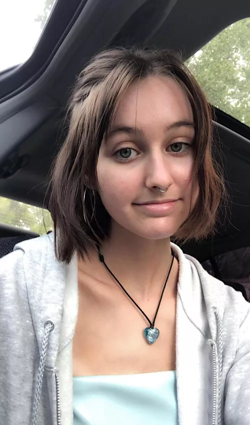 Freshly cut hair to my chin 