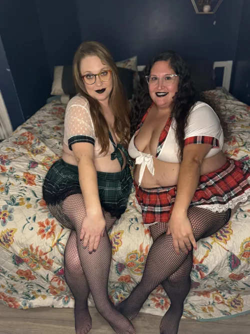 Happy Monday! Two school girls ready for fun :)))