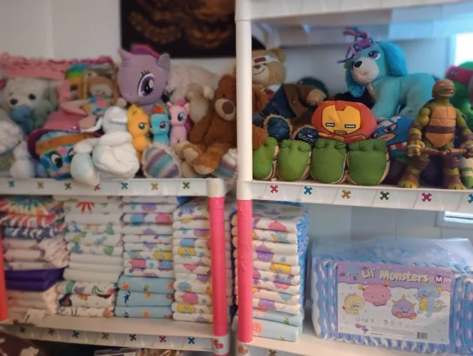 Is that a wet spot on your pants? Come lay down and let's put one of these on you.