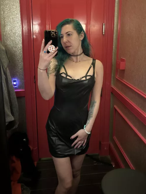 Leather dress and leather under