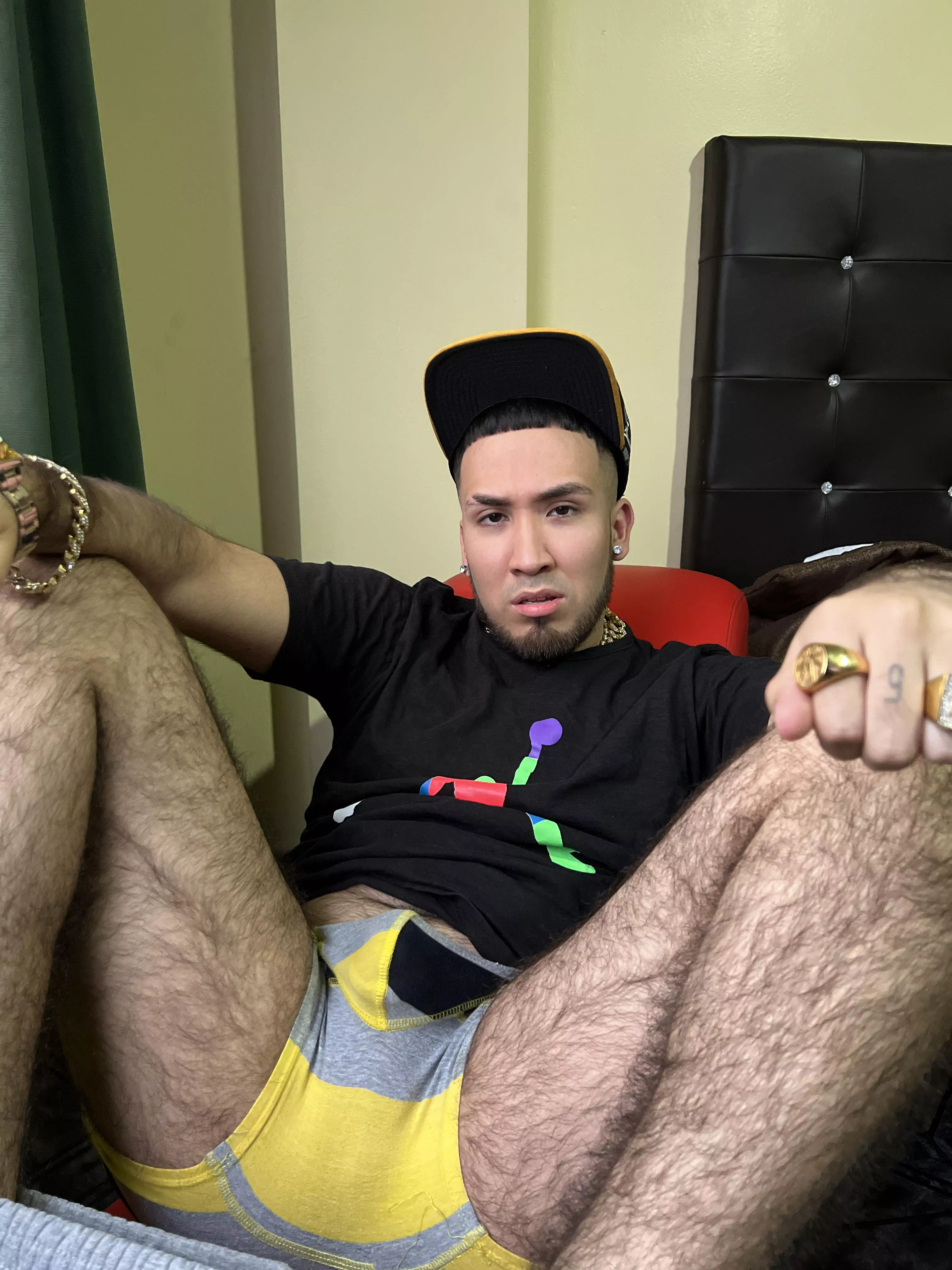 Look at my legs haha they're super hairy haha.