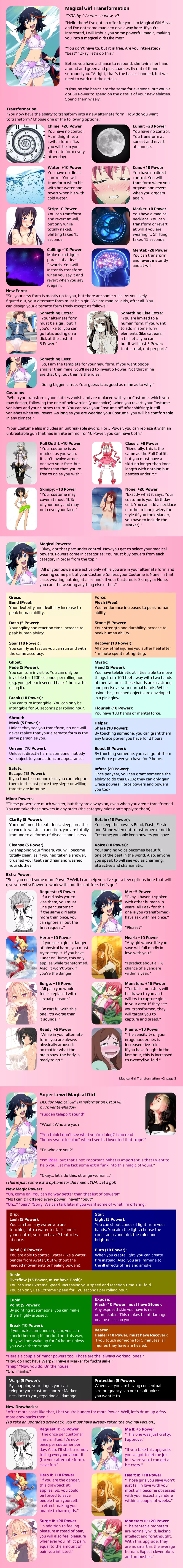 Magical Girl Tranformation v2 cyoa by verite-shadow [repost]