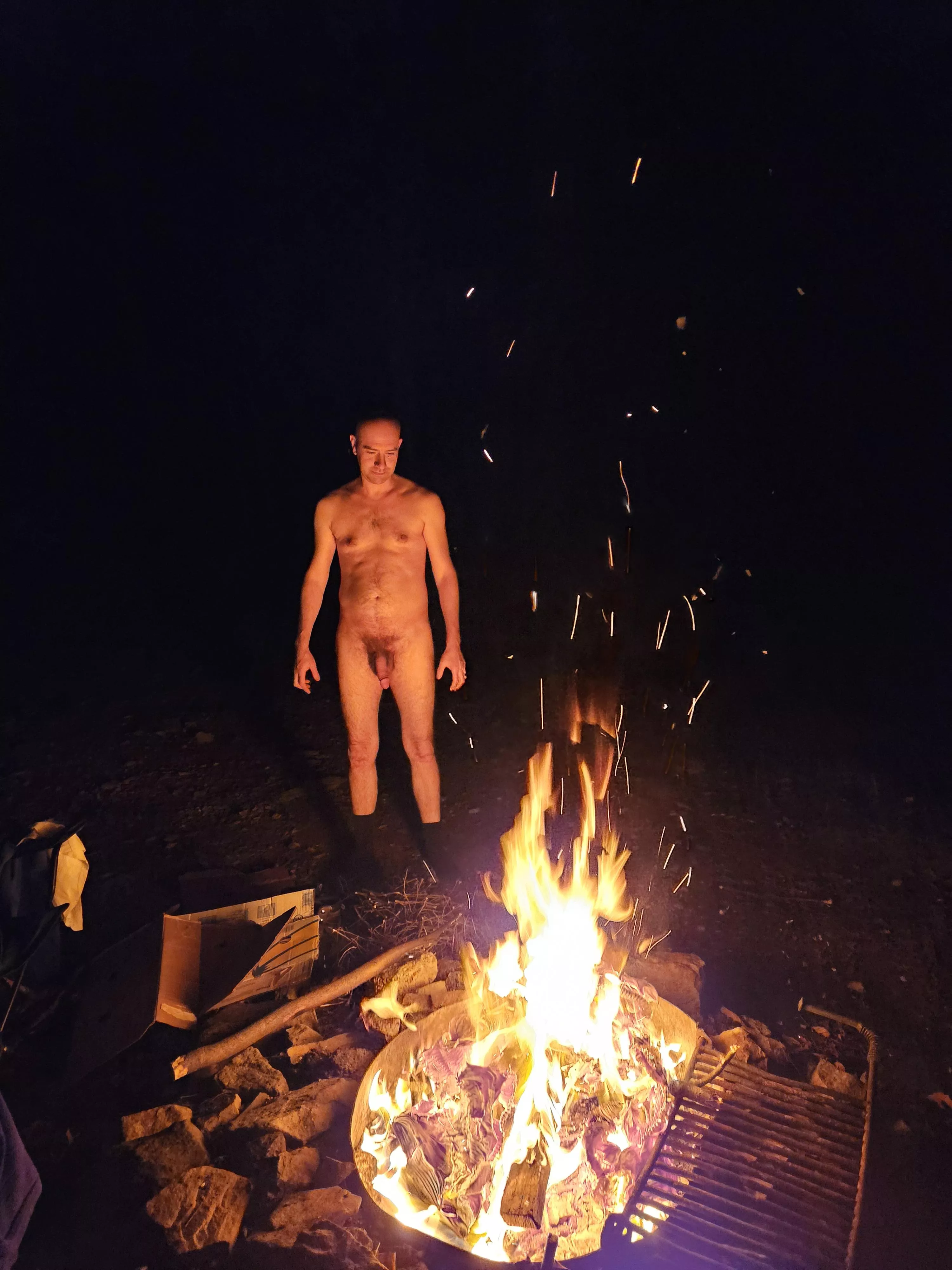 The fire feels so good on cold nights