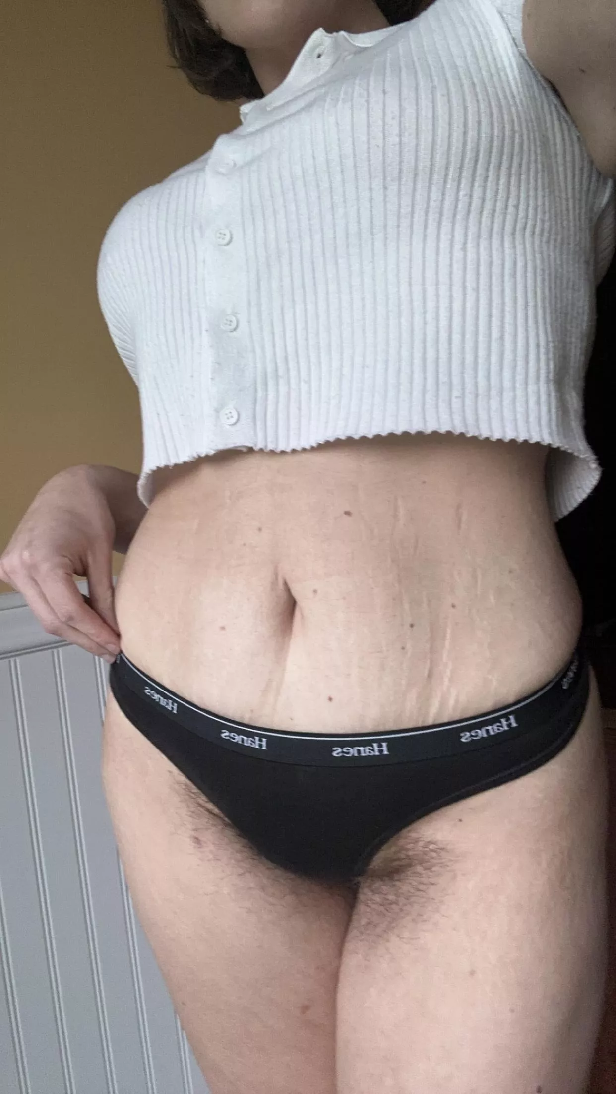 these panties aren't doing too much to cover up the bush... luckily I'm not really trying to hide it