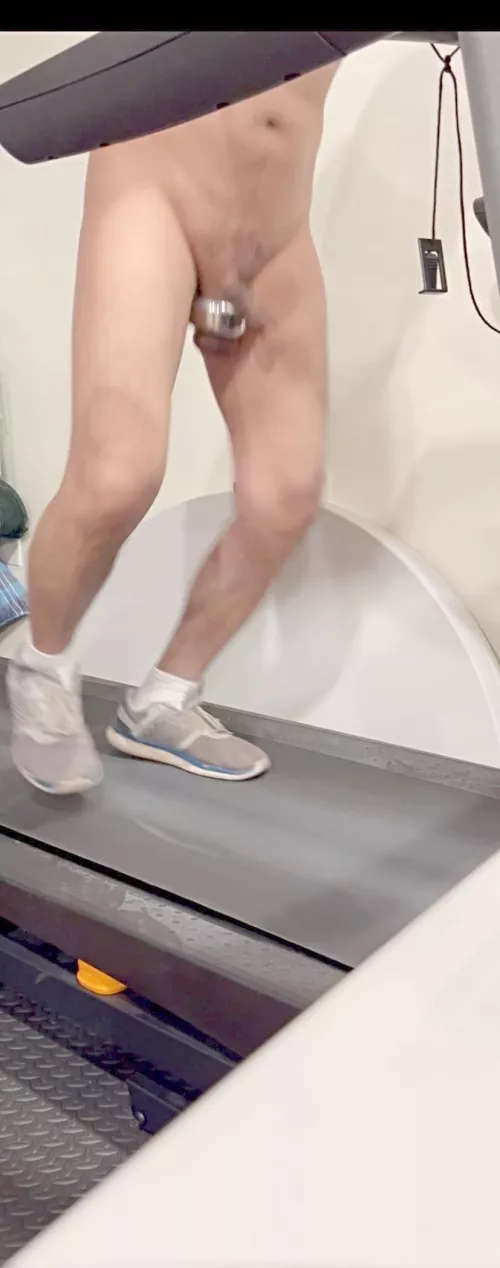 Anybody stretching their balls while running on a treadmill and watching porn like me?