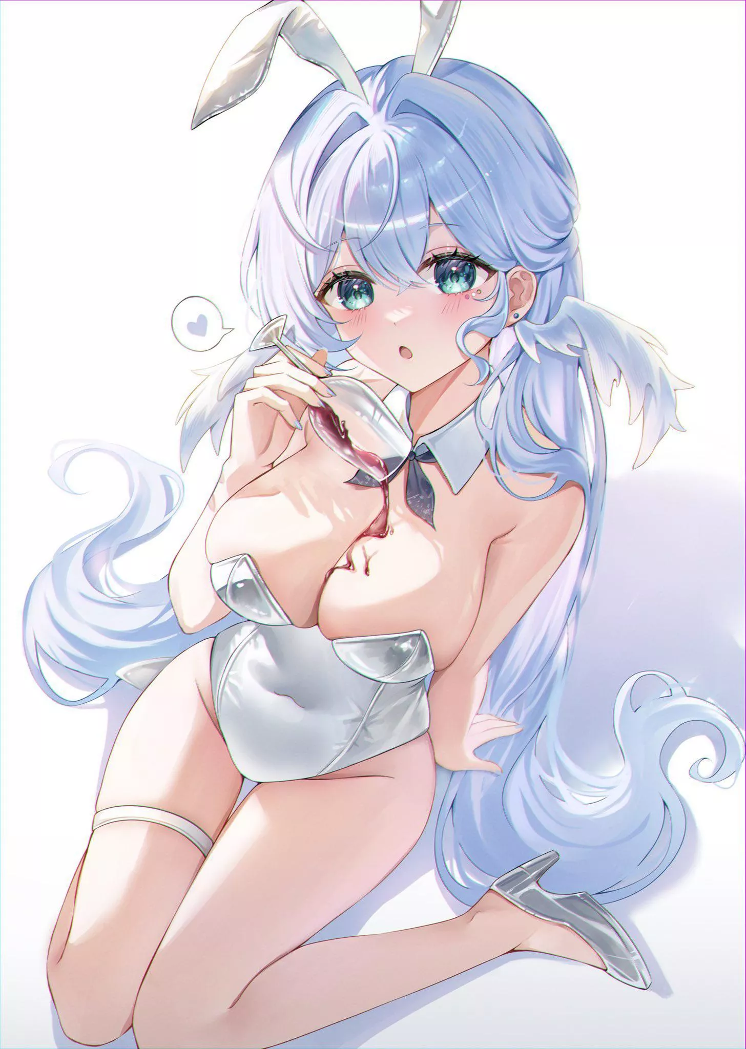 Bunny Girl Robin makes a mess 