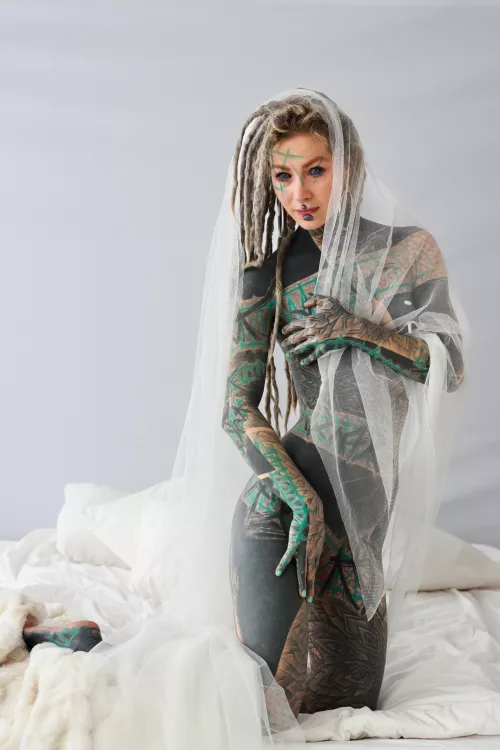 Hidden tattoos on skinny body 