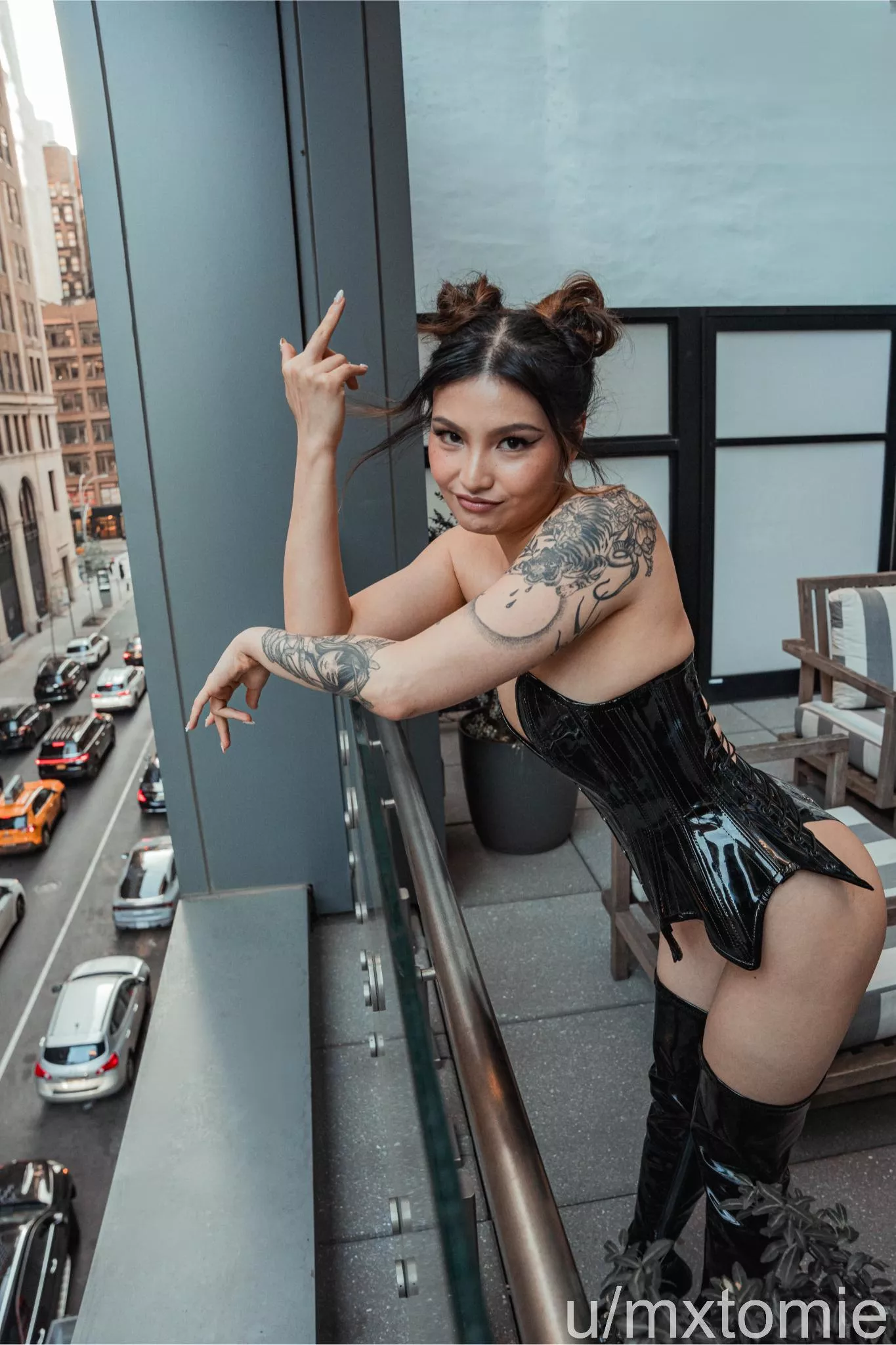 I'm going to fuck you up in these shiny boots and corset