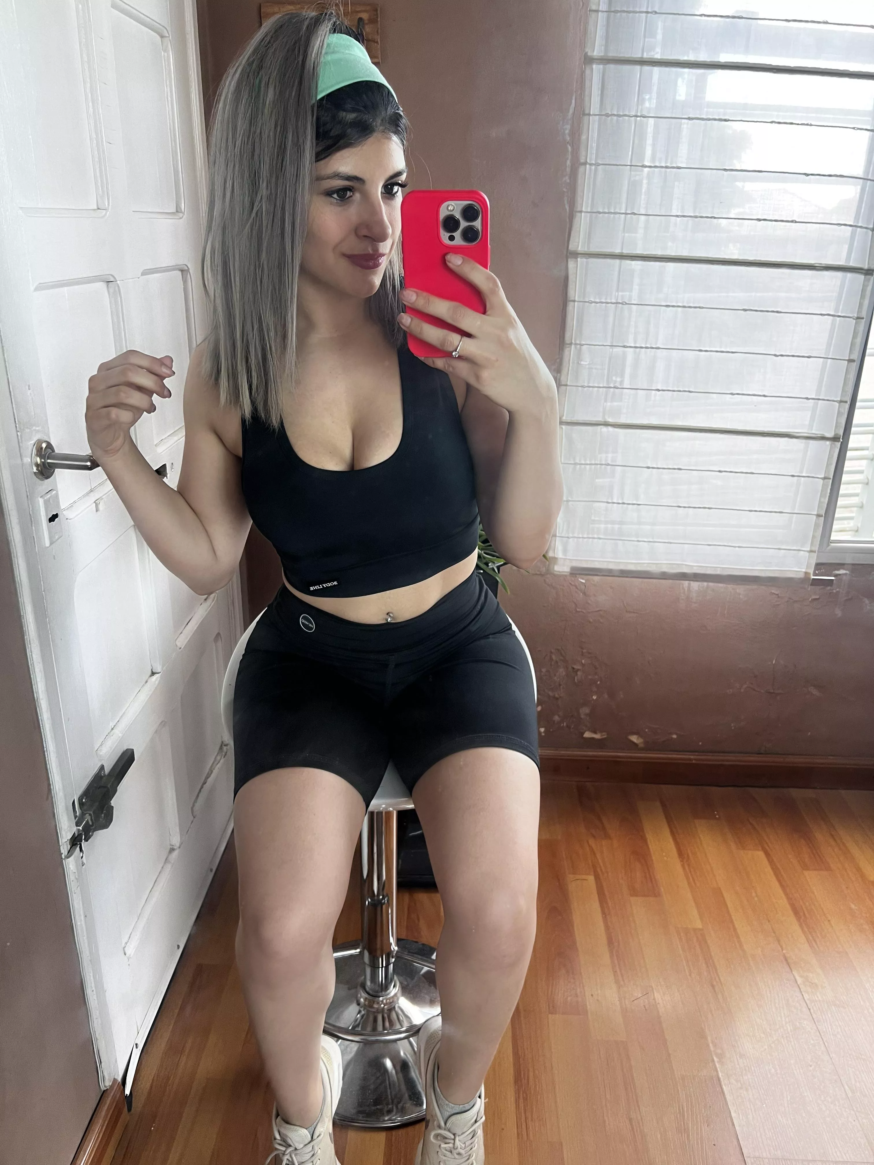 just a gray haired girl about to go to training