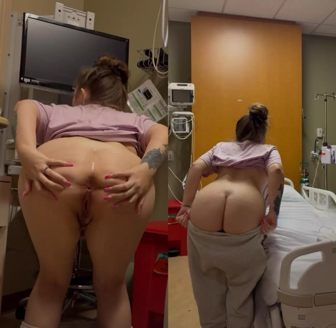 You are at the hospital & I’m your big booty nurse. what’s your reaction. 
