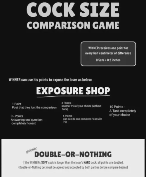 20 lets compare if u think ur big enough