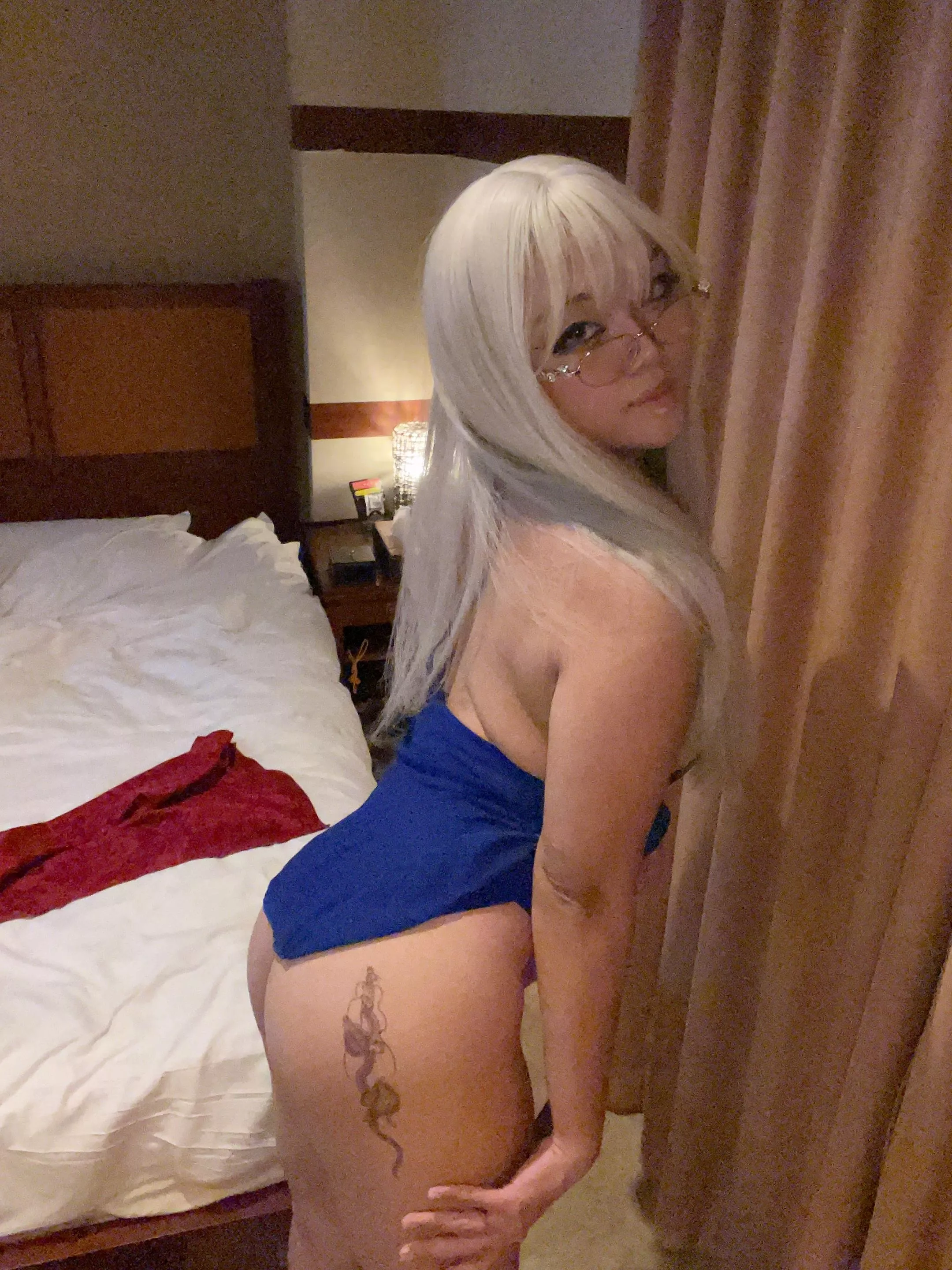  A shy look with a cheeky twist.