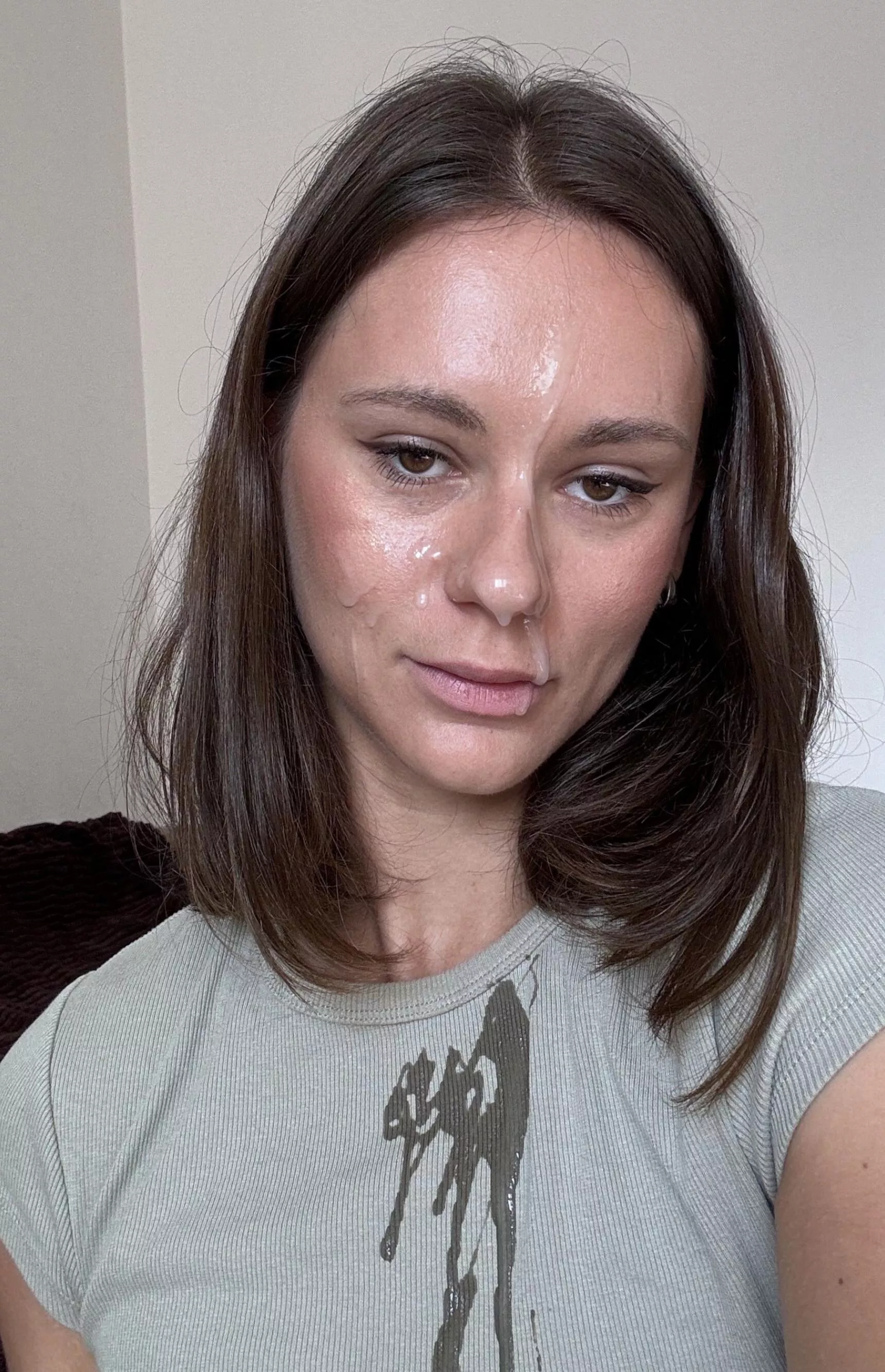 Cum on my clothes — looks like we went too far... or not far enough