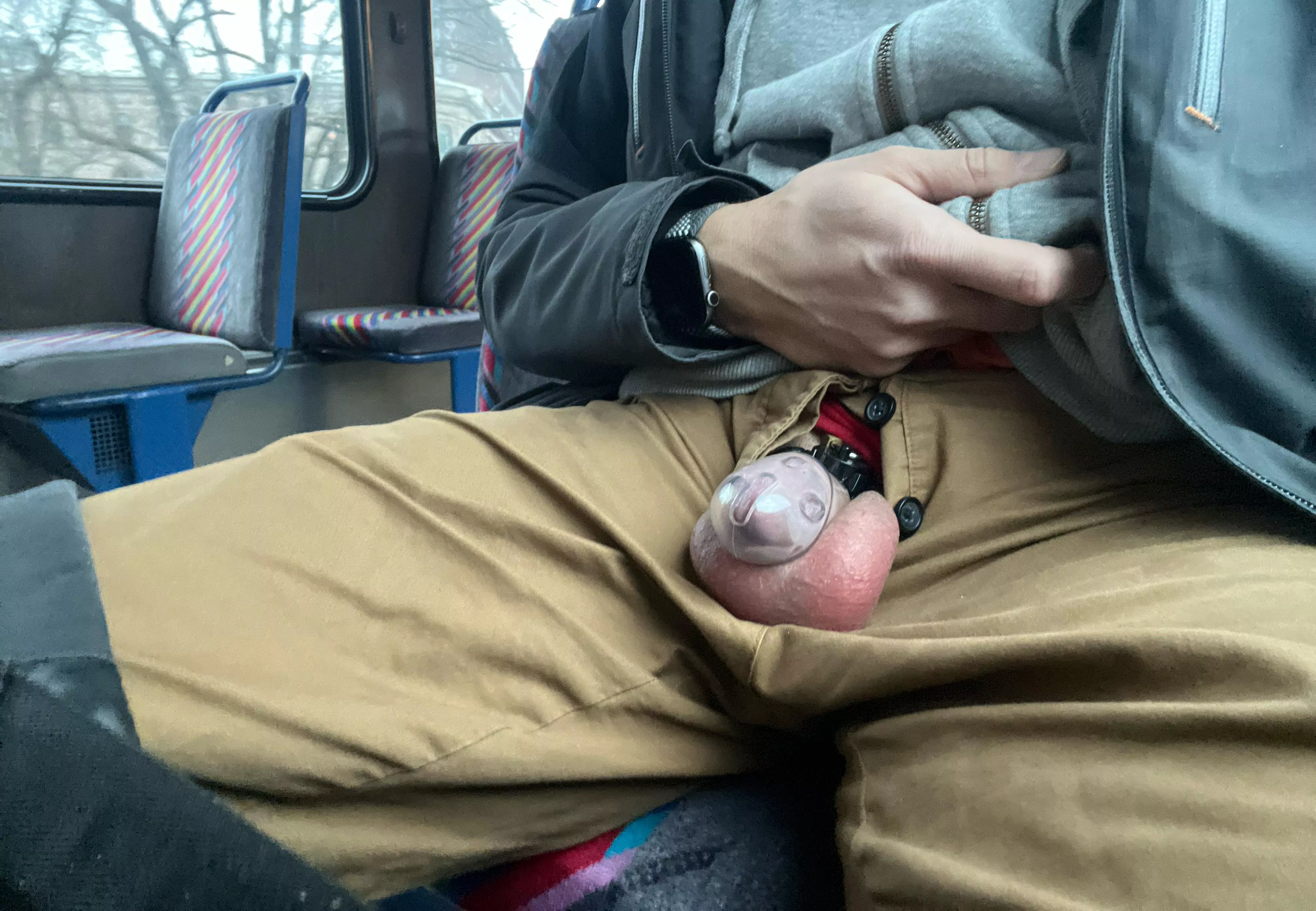 Evening tram ride from work