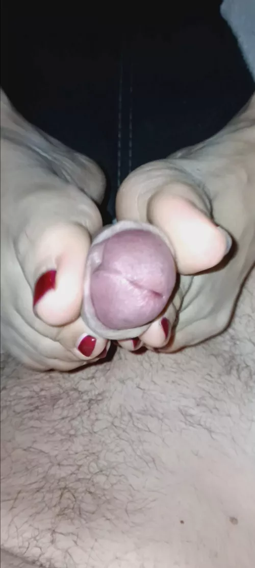 Feetjob von meiner Frau 