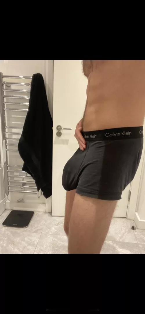 I know you want to slowly pull my boxers down so my hard cock pings out 