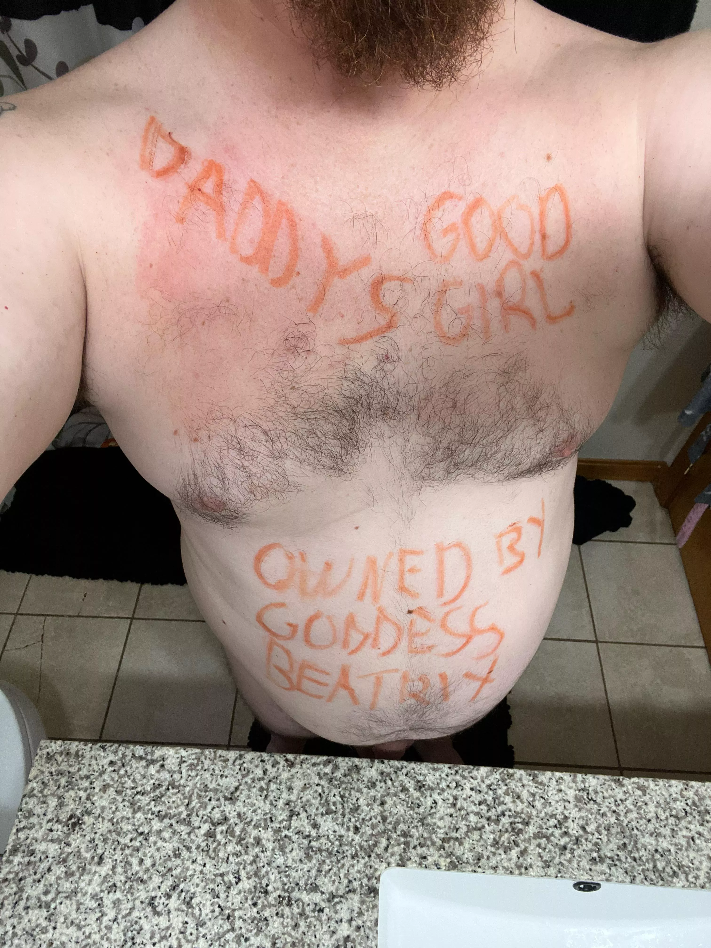 Instructions from Goddess Beatrix to write on myself 