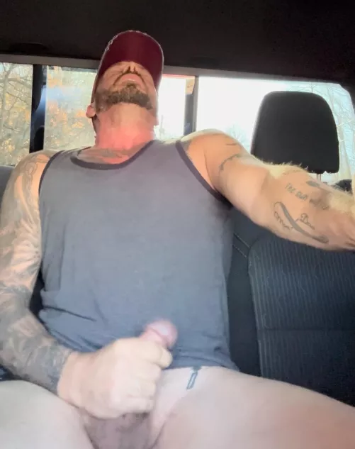 Jerked off in the work truck