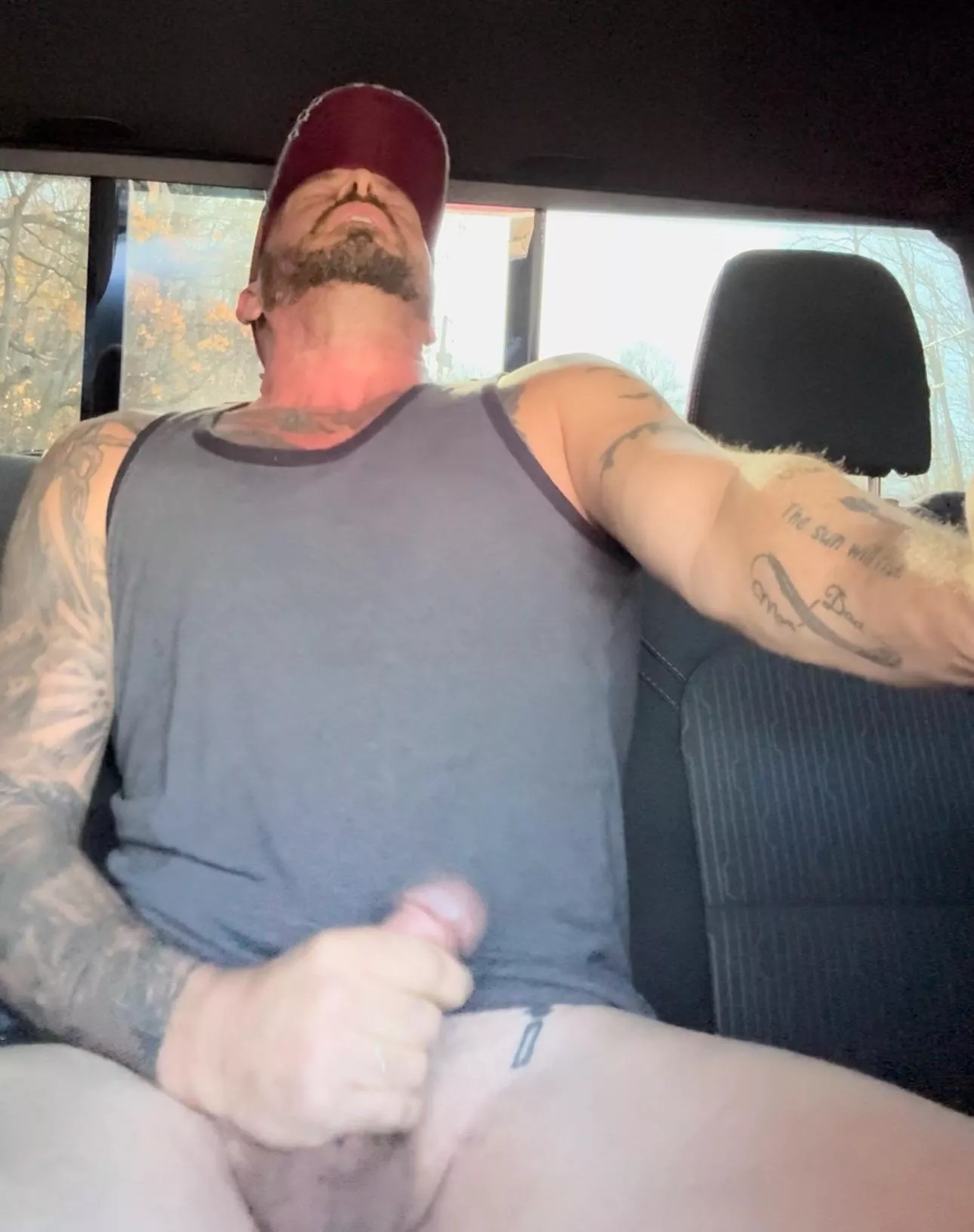 Jerked off in the work truck