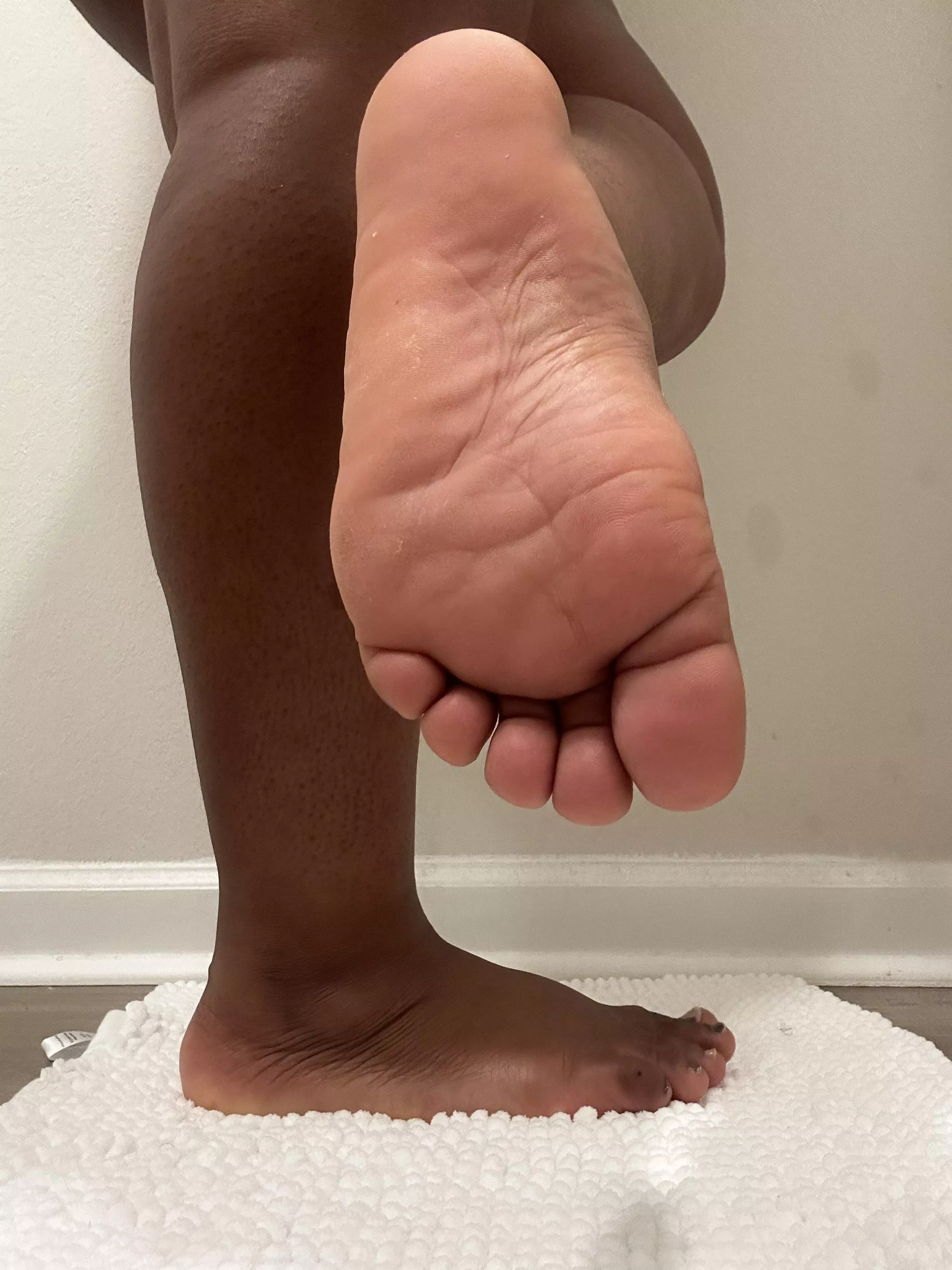 My feet are wrinkly and freshly cleaned. The only thing they’re missing now is your tongue 