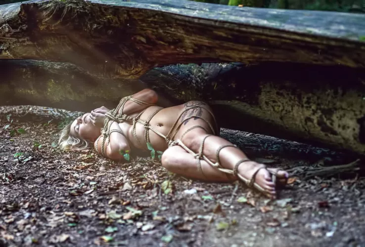 playing in the woods