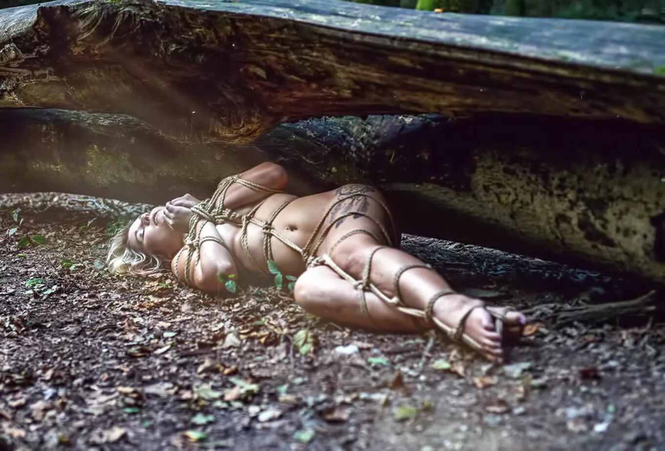 playing in the woods