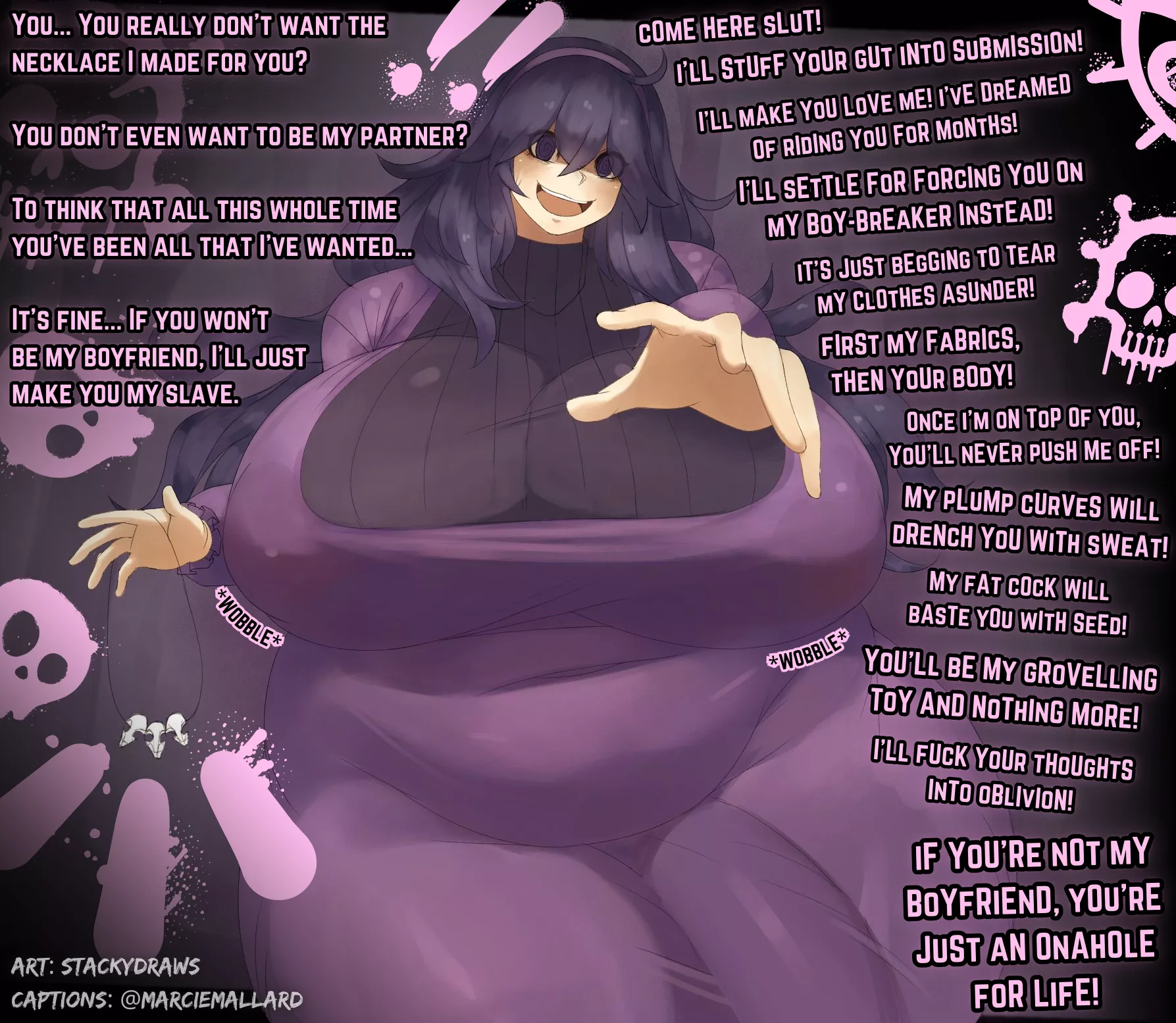 She'll make do with your answer. [POV] [Noncon] [Futanari] [Bulge] [BBW] [Yandere] [Credits in Caption]