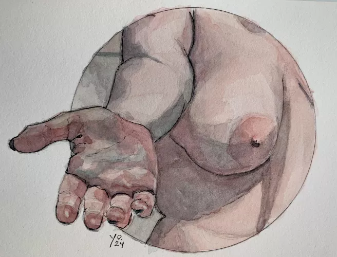 The invitation, watercolor sketch.