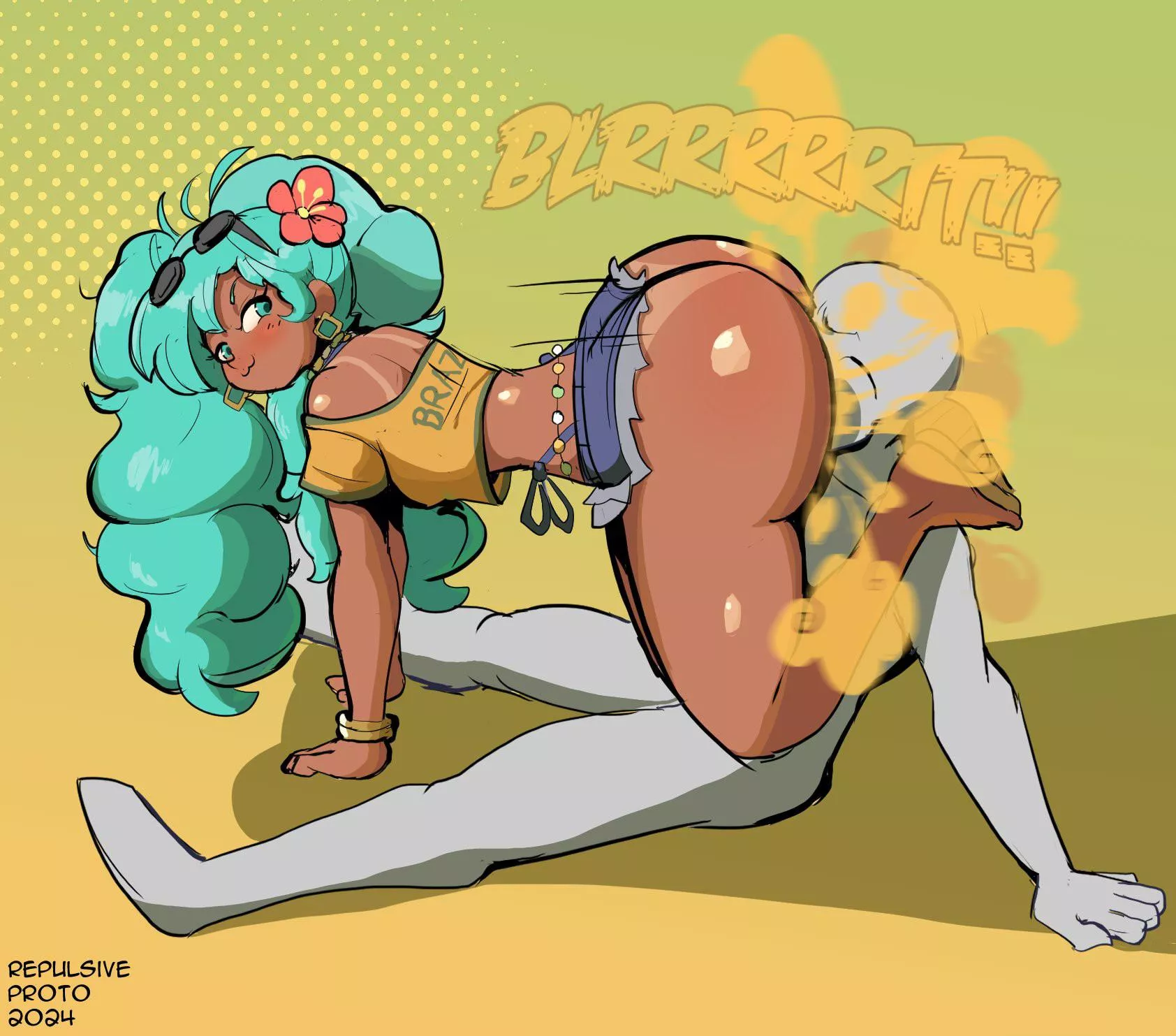 Your gassy GF is trying to make you fail NNN! [Fart] [Burp] [Gyaru]