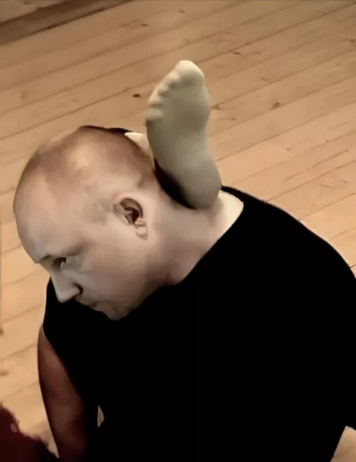 (40) My foot behind my head.. (Sweaty sock).