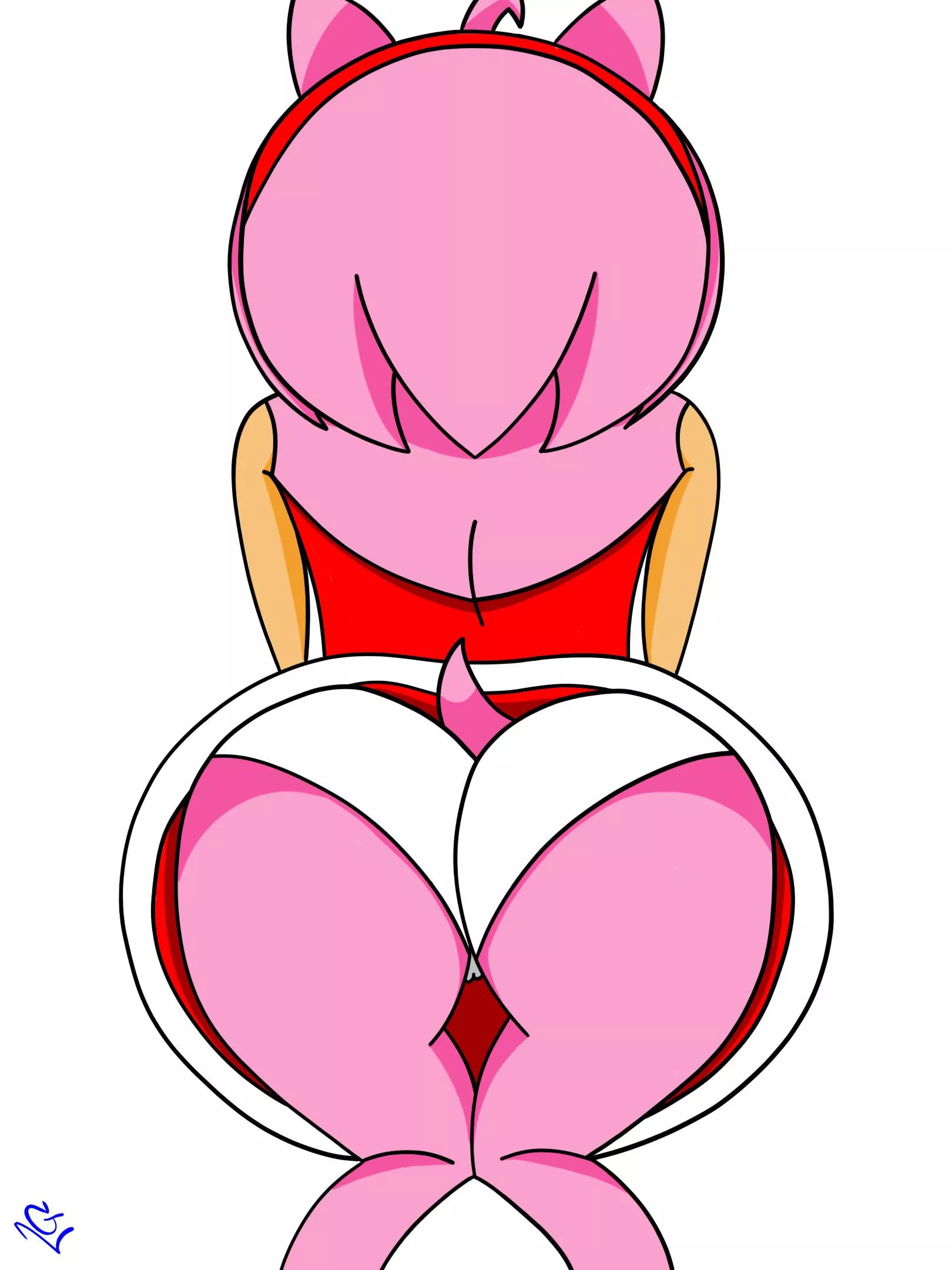 Amy with her strawberry shortcake. (Art by me)